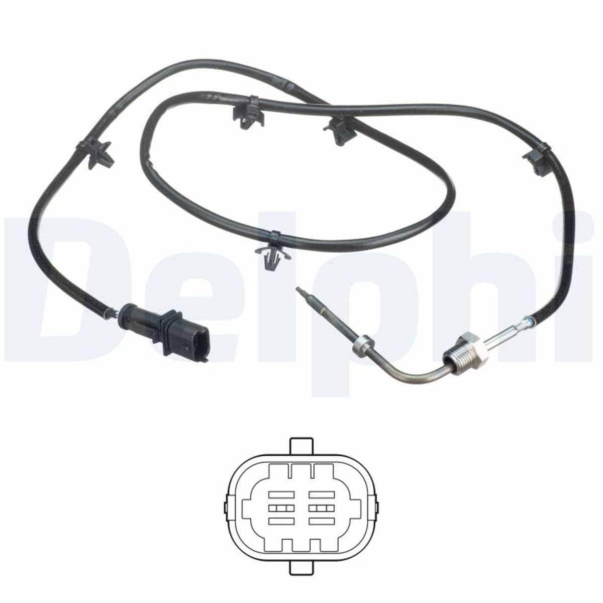 DELPHI TS30243 Sensore Temperatura gas scarico 175mm Compatibilità con OPEL Corsa D Hatchback S07 Corsa D Van S07, VAUXHALL Corsa Mk III D Hatchback S07