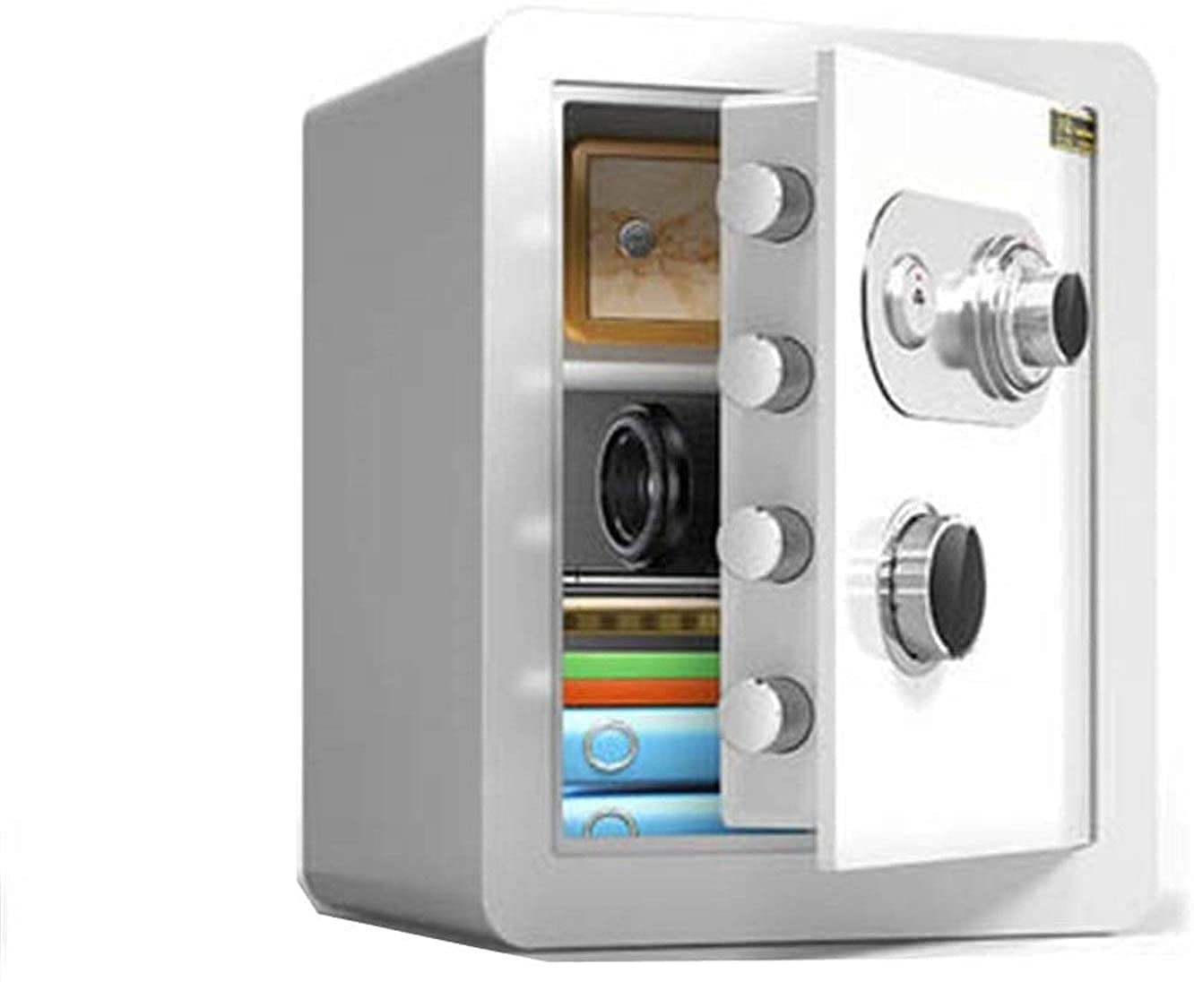 RLKHXBS Fireproof Waterproof Box,Safe Security Box, 45Cm Mechanical Password with Keys Household Small Safe Anti-Theft All-Steel Stealth in-Wall for Home