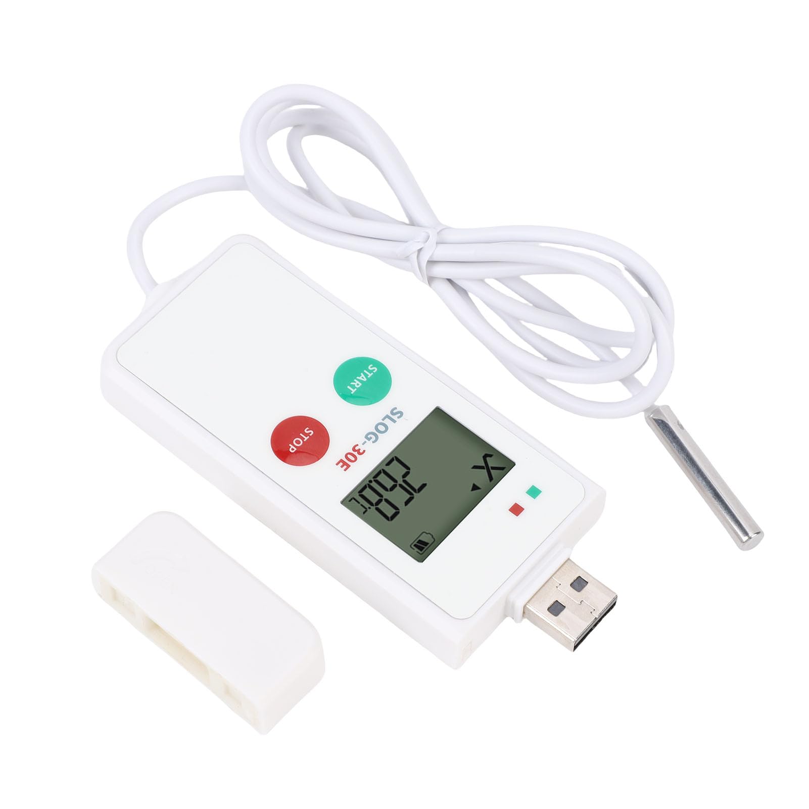 SIXRUN USB Temperaturdatenlogger Aufzeichnungskapazität 35000 PDF Externe Temperatursonde für Lebensmitteltransport, Aufbewahrung, Labor