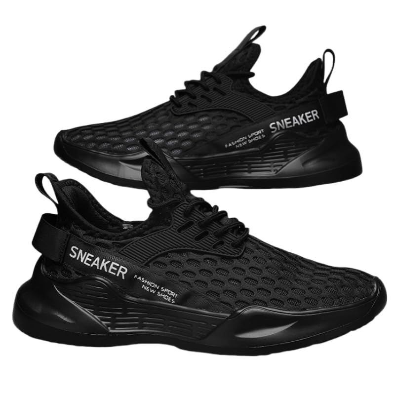 Men's Breathable mesh Sports Shoes - EVA Insole and Sole, lace-up Casual Pure Color, Suitable for Outdoor Hiking and Traveling