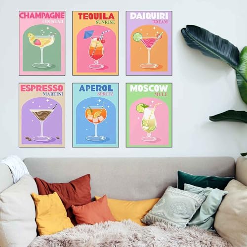 6 Pack Cocktail Diamond Art Kits for Adults - Diamond Painting Kits for Adults,Cocktail 5D Diamond Art for Gifts and Home Wall Decor 10x12inch by Ycydilirab - Image 2
