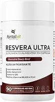 RESVERA ULTRA Trans-resveratrol, Ácido Hialurônico, Biotina, Coenzima Q10, Vitaminas B3, B12 e Zinco, 90 Cápsulas, Beauty Blend, Fortalvit