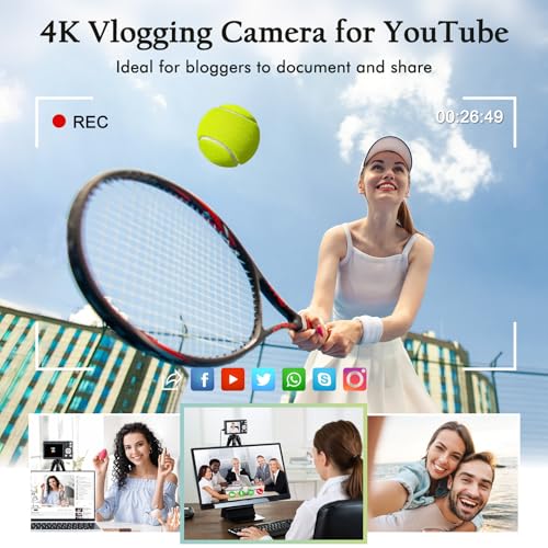 4K Digital Camera for Photography, 48MP Autofocus Vlogging Camera with Dual Camera, Flash, Anti-Shake, 16X Digital Zoom Point and Shoot Camera for Teens Boys Girls - Image 7
