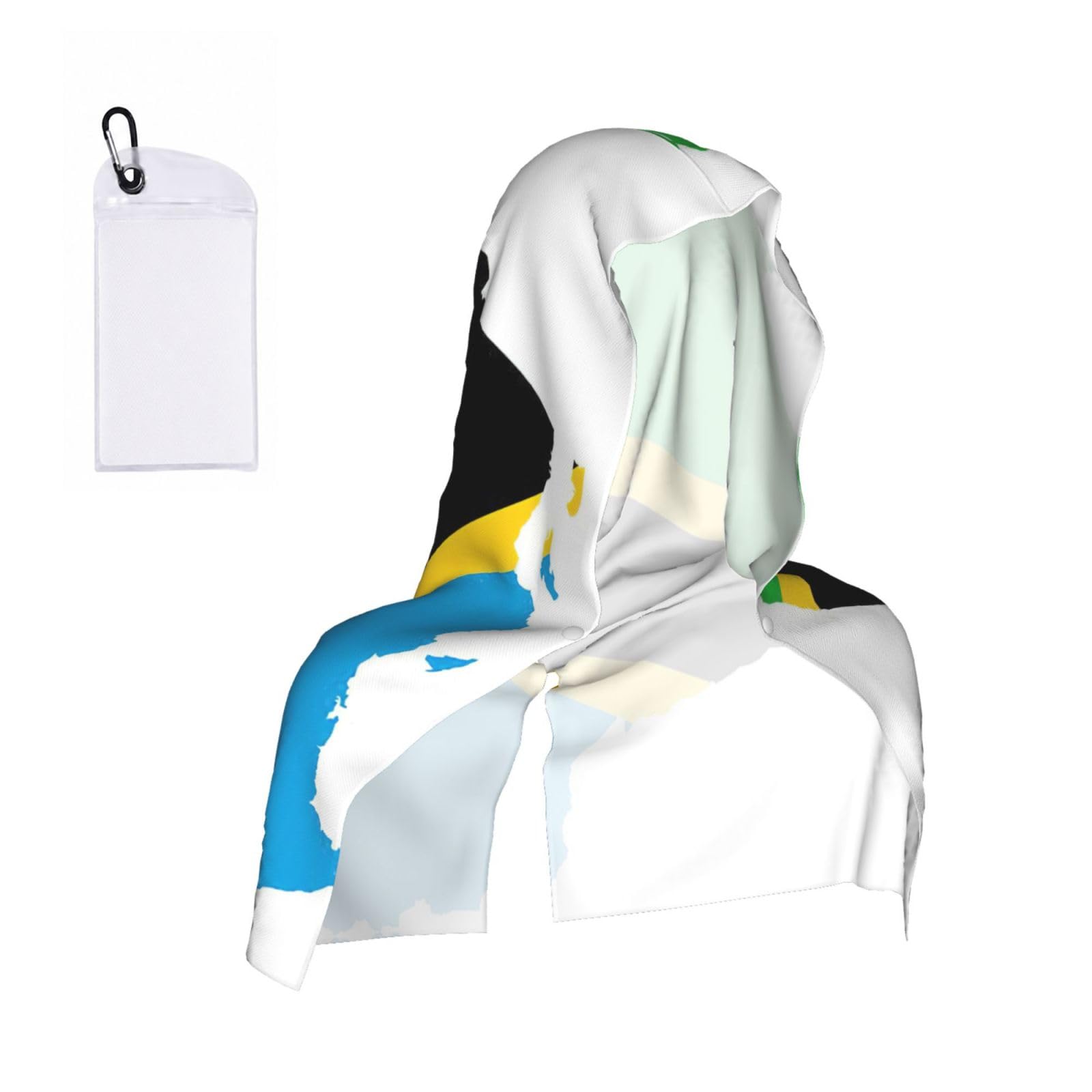 DUWAA Tanzania Flag Map Print Cooling Hooded Sports Towel, 30×60cm Quick Drying Summer Cool Head Wrap For Neck And Face
