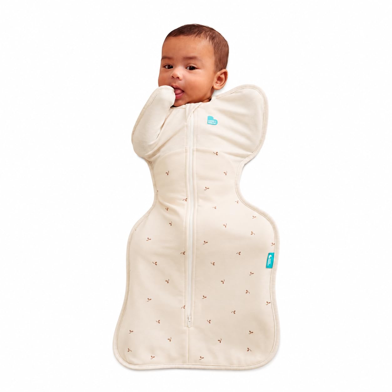 Love To Dream™ Swaddle UP™, taille M (6-8,5 kg) - Avoine Twigs | Couverture d'emmaillotage | Ajustement parfait, sommeil réparateur | 1,5 Tog | Coton | Zip double sens