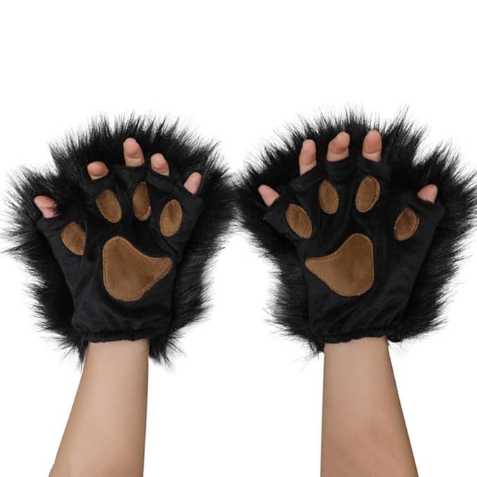 Guantes de pata de gato para cosplay de lobo y fiestas