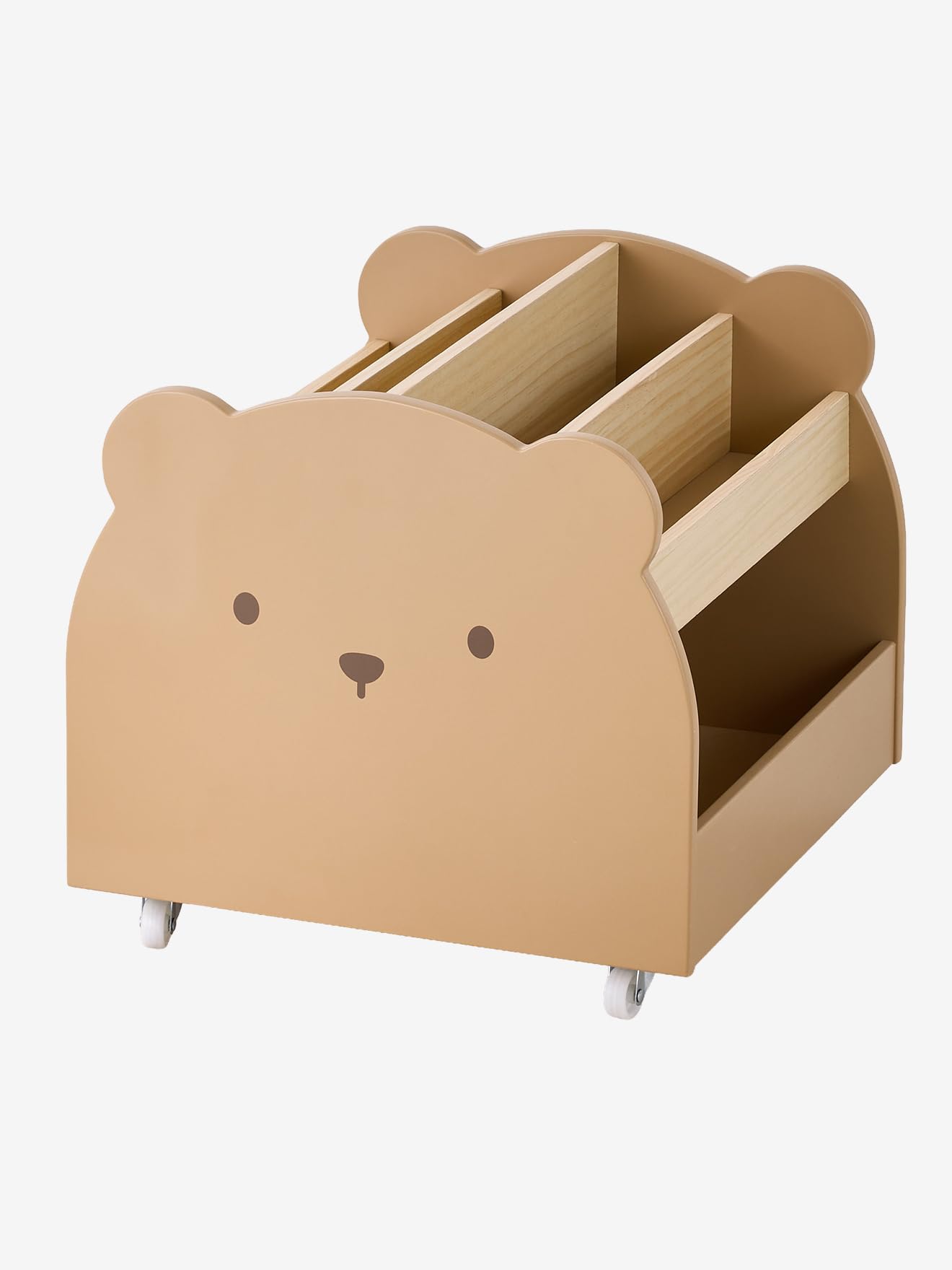 VERTBAUDET Bibliothèque enfant à roulettes OURSON moka TU