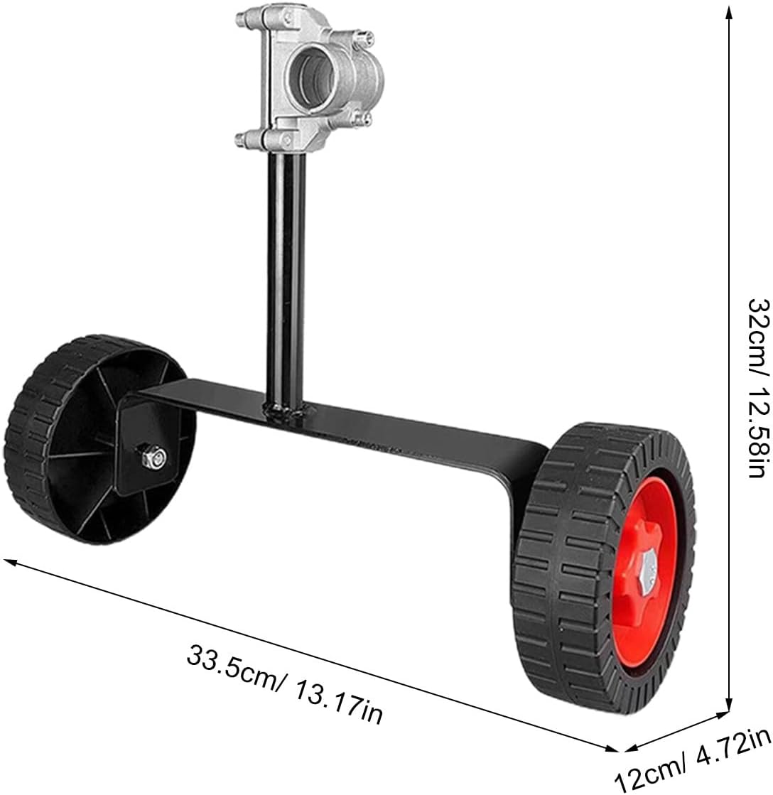 28mm Push Mower Replacement Cart Casters with Rubber Wheels Side Mount Support Frame for Lawn Mower Auxiliary and Garden Equipment