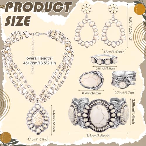 Image of Ecally Western Turquoise Jewelry Set for Women