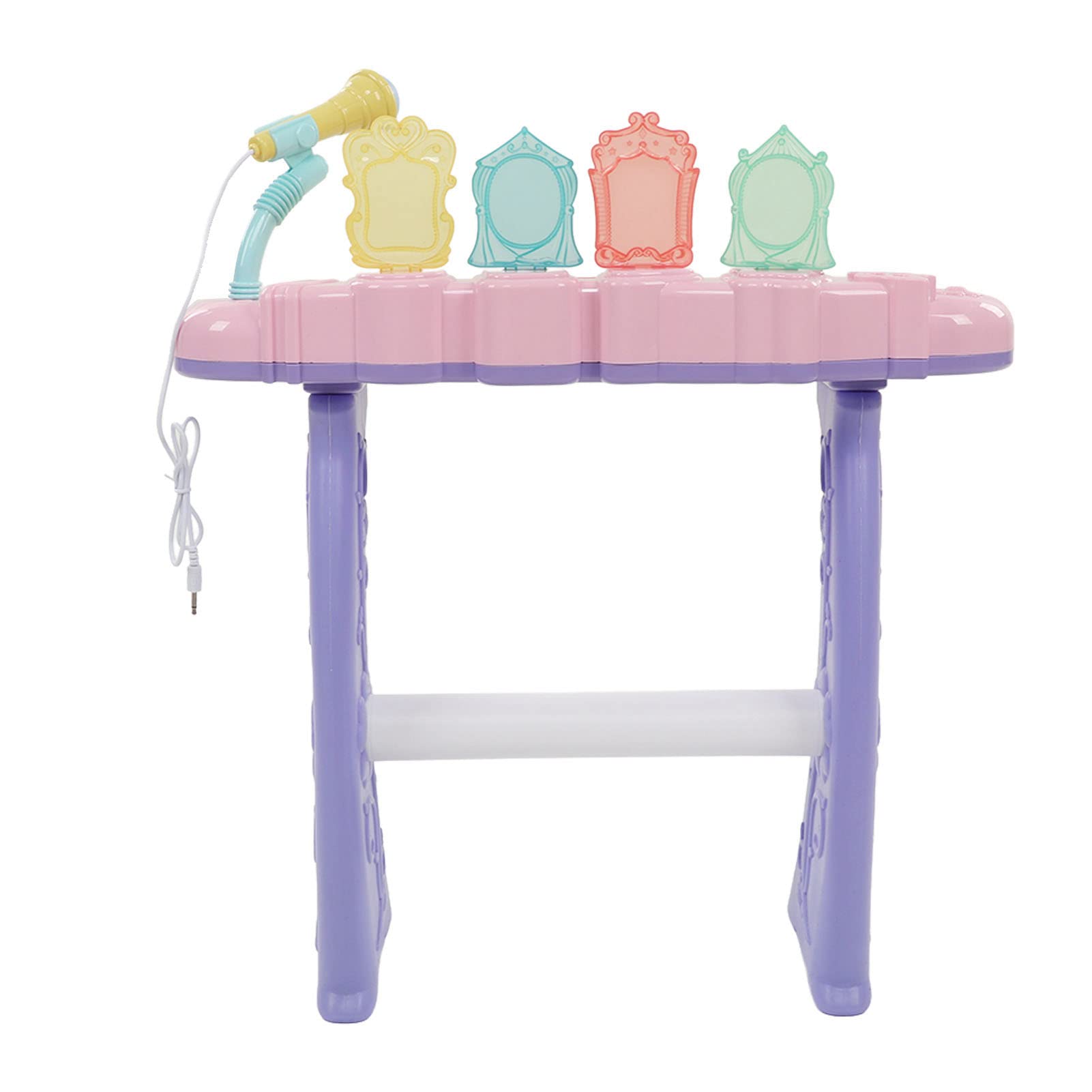 Strumento Musicale Portatile con Tastiera Elettronica per Pianoforte a 37 Tasti con Microfono per Bambini Che Imparano la Musica Rosa
