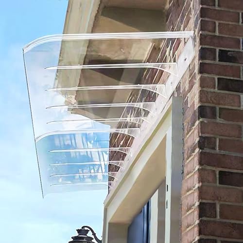 Awning Canopy Transparent Self Cleaning Invisible Shelter Roof Polycarbonate Board,Clear Rain Shelter Cover from rain,snow and winds,Window Awning Porch Patio Garden Roofing (40 x 50 cm,Transparent)