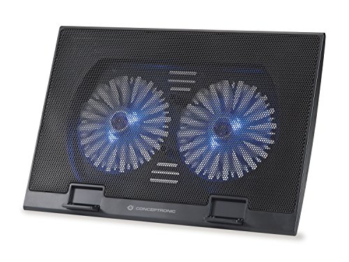 Preisvergleich Produktbild Conceptronic Thana 02B Notebook Cooling Pad, bis 17" / 2 Lüfter