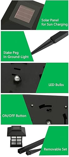 Miniatura 9 de Luces solares para caminos para exteriores, impermeables, paquete de 2 unidades, luces LED decorativas para exteriores, iluminación de paisaje para