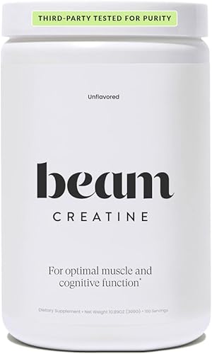 Beam Creatina en polvo, probada por terceros, suplemento de monohidrato de creatina micronizada, creatina para mujeres y hombres, fuerza muscular,