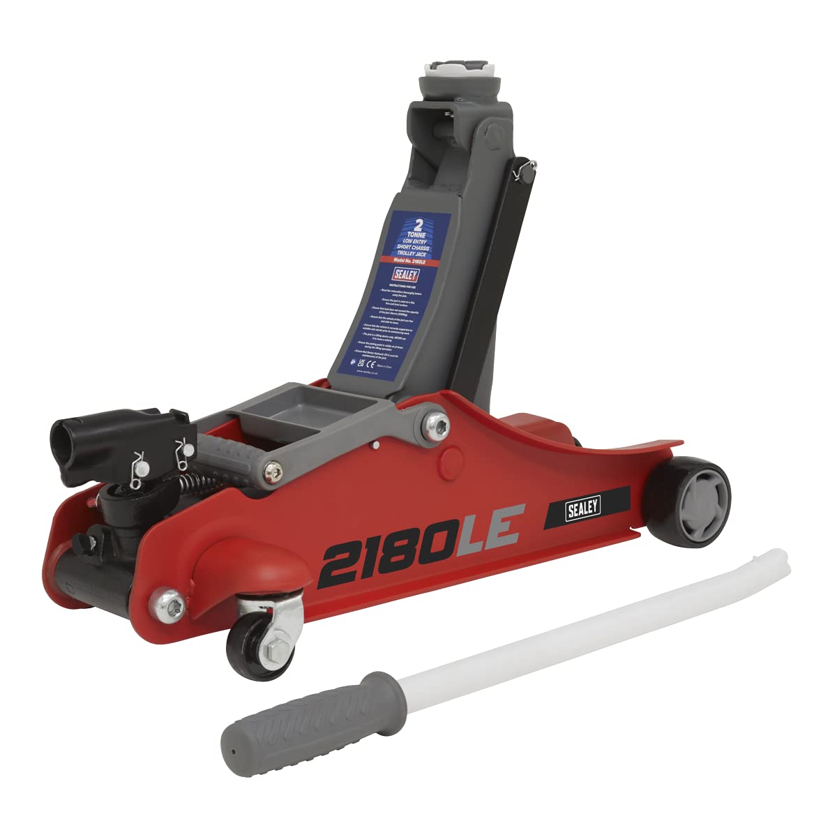 Sealey Trolley Jack Low Profile 180 Degree Handle Short Chassis 2 Tonne 2180LE