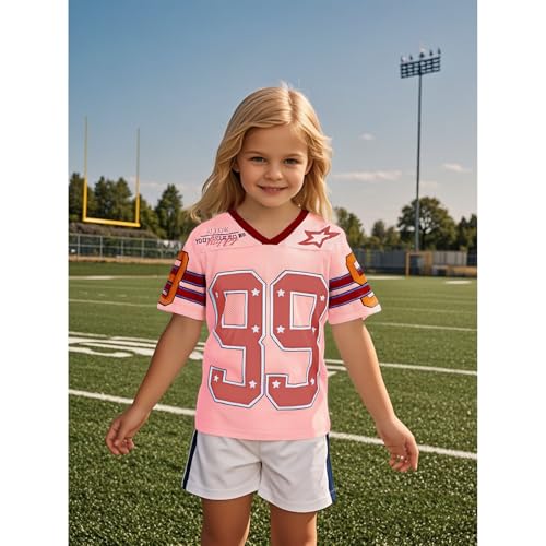 Boys Girls Jersey Shirts Y2k Number 99 Graphic Tee Short Sleeve V Neck T-Shirt Kids Football Jersey Summer Tops3