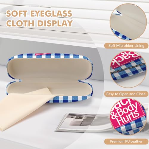 Image of Glasses Case Hard Shell,Portable Protective Eyeglasses Case, Eyeglass Holder Box with Cleaning Cloth, for men women