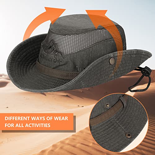 Obling Sun Hat, Fishing Hat Upf 50 Wide Brim Bucket Hat Safari Boonie Hat Army Green #TOP2