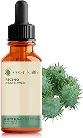 Óleo Vegetal de Rícino Puro Natural Prensado a Frio Aroom Vegano - 30ml