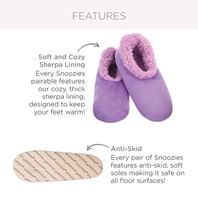Image of Snoozies Skinnies Dots Design slipper socks for Women Non-Slip Lightweight Soft Sherpa