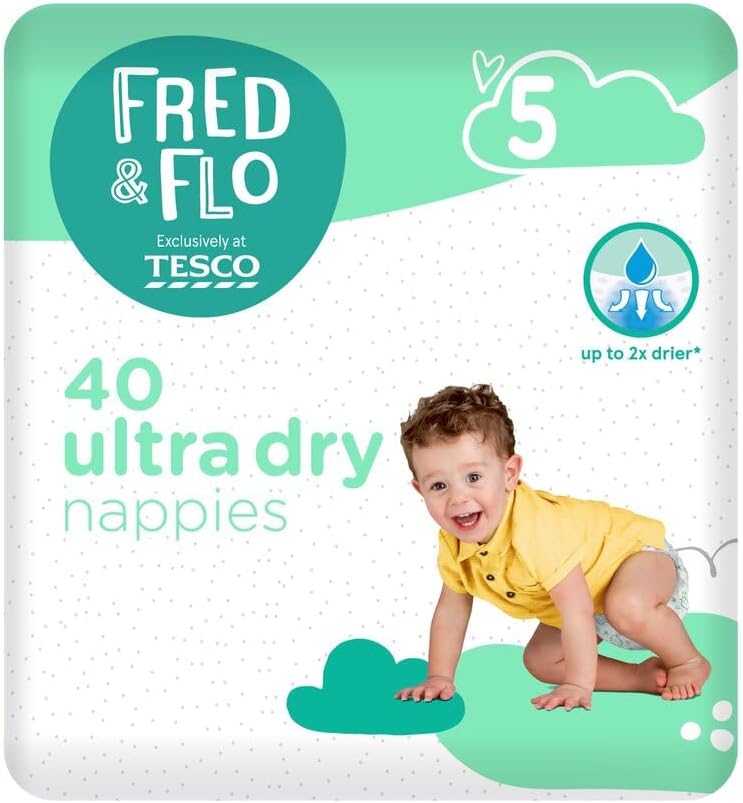 2X Fred & Flo Size 5 Nappies 40 Pack
