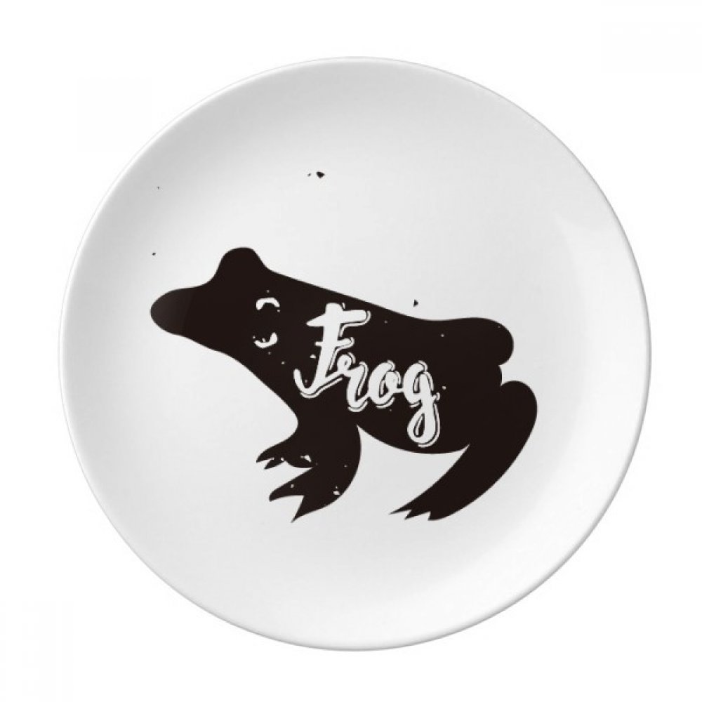 DIYthinker Frog Black And White Animal Decorative Porcelain Dessert Plate 8 inch Dinner Home Gift