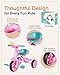 KRIDDO 2 in 1 Kids Tricycles Age 18 Month to 3 Years, EVA Wheels Upgraded, Gift, Trikes for Toddlers 2 to 3 Year Old with Push Handle and Duck Bell, Pink