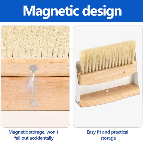 Csirnto Besen und Kehrschaufel Set, Schaufel und Besen Set, Mini Handfeger und Schaufel, Krümelbürste, Tischbesen und Schaufel für Küche Wohnzimmer – Bild 3