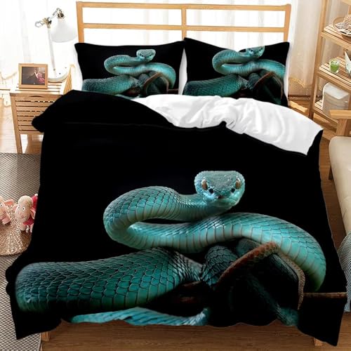 Parure de lit serpent 180x210 housse de couette imprimée 3D queen - 2
