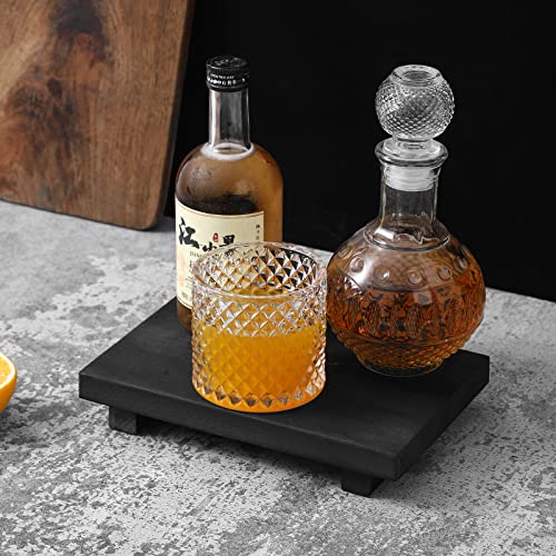 Small Bathroom Counter Organizer Wooden Decorative Trays Rectangular Cosmetic Holder For Kitchen, Soap, Lotion Bottle, Plant, Cosmetic, Retro Black #TOP2