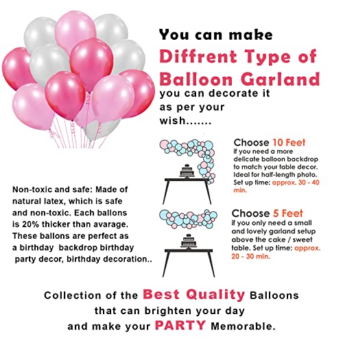 Image of Party Propz 2Nd Birthday Foil, Rubber, Latex Decoration Items For Girls -63Pcs Pink & Gold Decoration-2Nd Birthday Party Decorations, Birthday Decorations Kit For Girls 2Nd Birthday