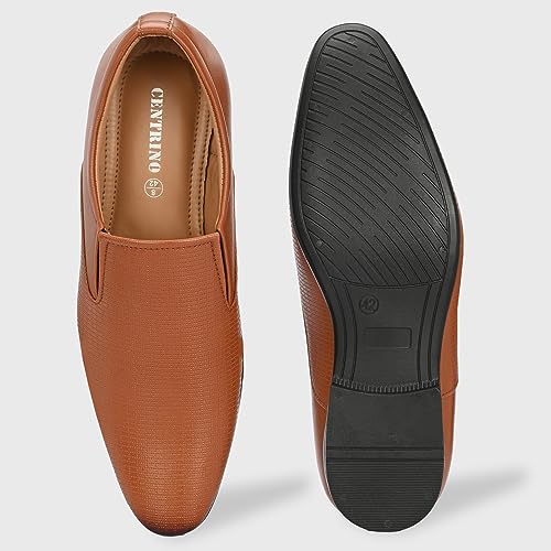 Image of Centrino Mens Formal Shoe |Slip-On Men's Formal Shoe | Stylish Non-Lace Design | Soft Cushioned Insole for Comfort | Perfect for Office & Formal Wear (64044)