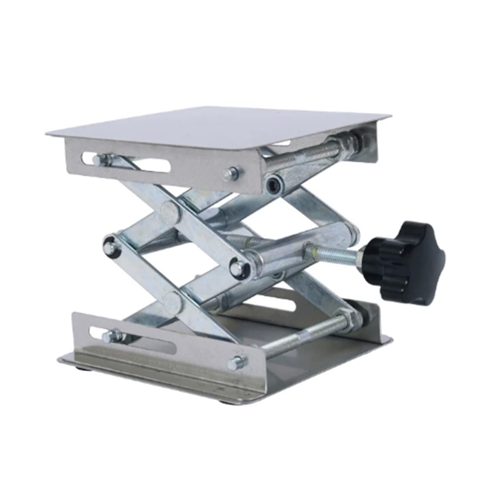 Soporte De Gato Laboratorio Acero Inoxidable, Plataforma | Con tapete antideslizante, rango de altura de elevación expandible 50-460 mm, peso máximo de soporte 25 kg(250x250mm)