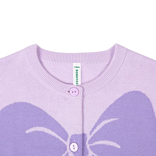 Image of BOBOYOYO Girls Cute Cardigan Cotton Girls Button Up Sweater Knit Jacket | Long Sleeve Crew Neck Kawaii Clothes for Casual School Wear