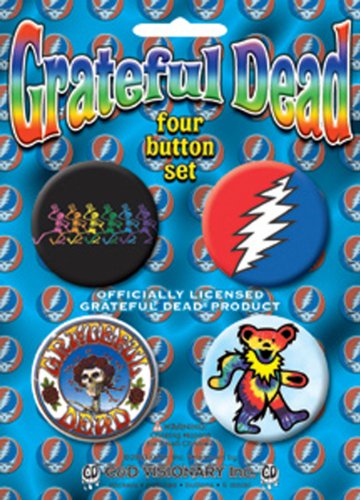 C&D Visionary Licenses Products Grateful Dead-Skeleton Assorted Artworks 1.5  Button Set, 4-Piece