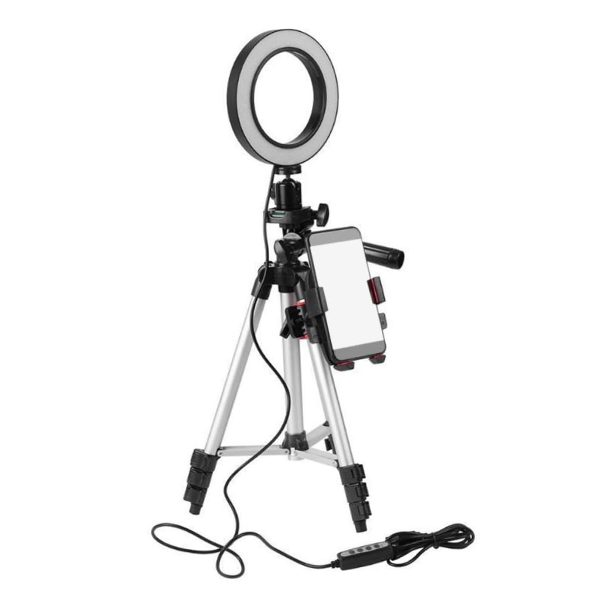 Sosoport Ringlicht Mit Stativ Und Led-licht Für Handy Dimmbares Selfie-ringlicht Mit Verstellbarer Handyhalterung Kompatibel Für Make-up Und Videoaufnahmen Bei Nacht