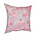 n/a Arrangement de réseau floral marocain Princheur d'oreiller carré rose Polyester Imprimé de chambre décorative Coussin 18" (Color : A, Size : 45cm*45cm)