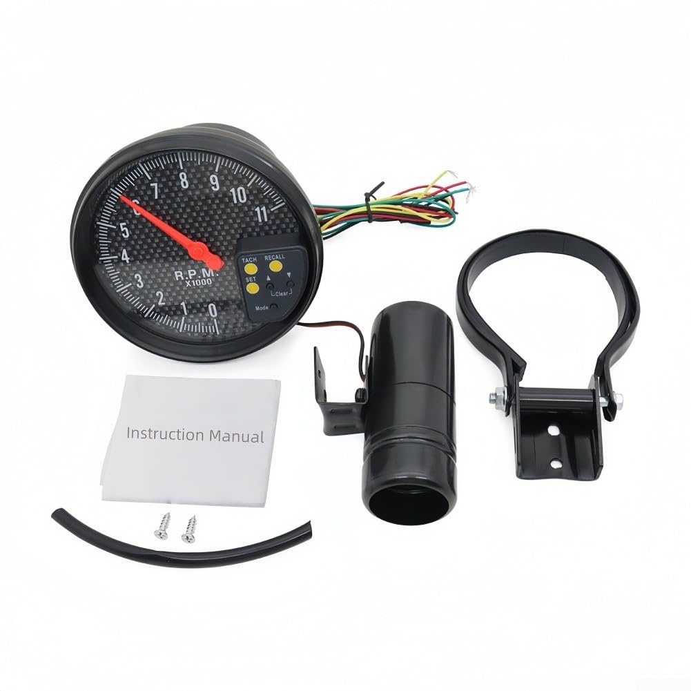 Compte-tours 5 Pouces pour fibre de LED 12V Compte-tours 5 Pouces