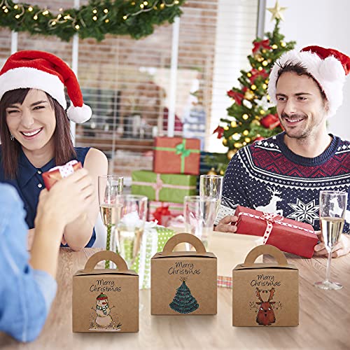 24 Pièces Boîtes de Bonbons de Noël,Boîtes de Friandises de Noël Boîtes de Cadeaux en Carton de Noël Boîtes de Bonbons de Fête de Noël Boîte en Papier Kraft Noël pour la Décoration de Noël de Vacances - Image 6