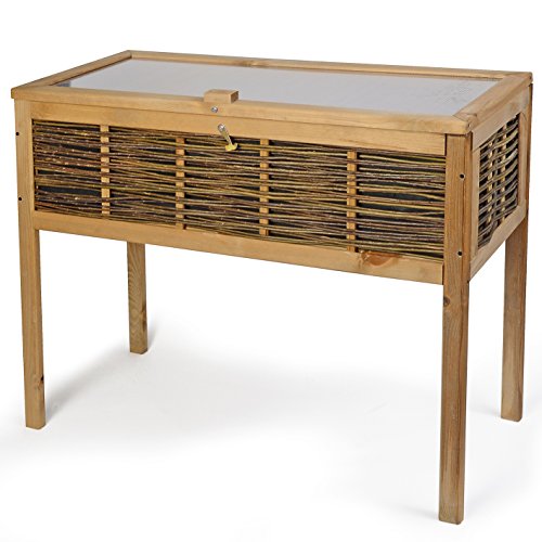 WEIDENPROFI Hochbeet, Frühbeet aus Kiefernholz mit Weide, für den Außenbereich (LxBxH): 100 x 40 x 80 cm