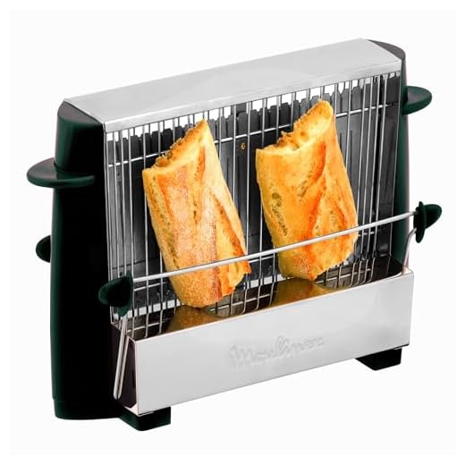 Moulinex Grille-pain - Jusqu’à 4 tranches, Design ouvert, Dorage tous types de pains, Boutons de surélévation, Classe énergétique A+, inox vintage noir, A1545310