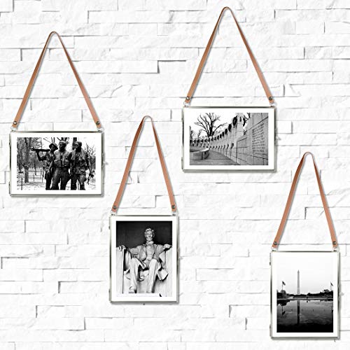 Koyal Wholesale Gallery Wall Frames, Leather Strap Silver Metal Pressed