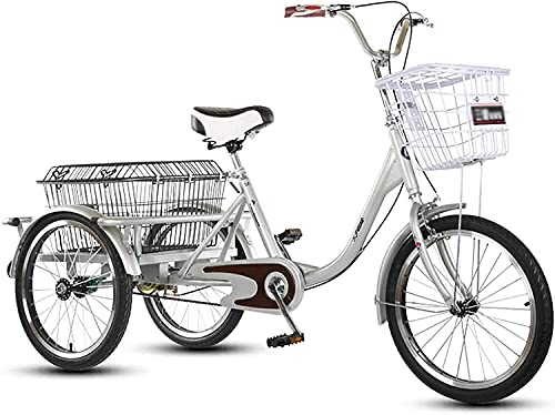 PAGOIAAR Adult Cargo Tricycles Beach Cruiser Bikes Shopping Single Speed Cargo Cruiser Trike Bike with Basket for Shopping Exercise Bicycle for Seniors Women Men Gift