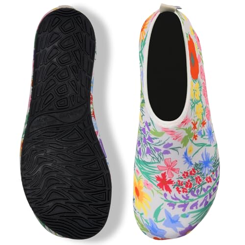 Image of WateLves Water Shoes for Womens Mens Barefoot Quick-Dry Aqua Socks for Beach Swim Surf Yoga Exercise New Translucent Color Soles
