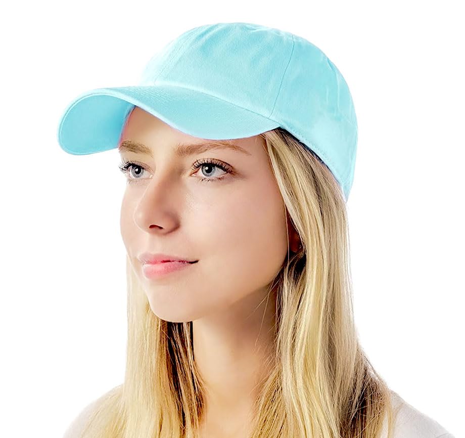 Image of Cotton Baseball Cap Dad Hat - Washed Low Profile Adjustable Hat for Men Women Casual Outdoor Running Golf