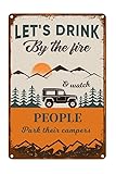 targa in metallo con divertente scritta in lingua inglese camping sayings, decorazione da parete in stile retrò, per casa, regalo per uomini, donne, amici, 30,5 x 20,3 cm