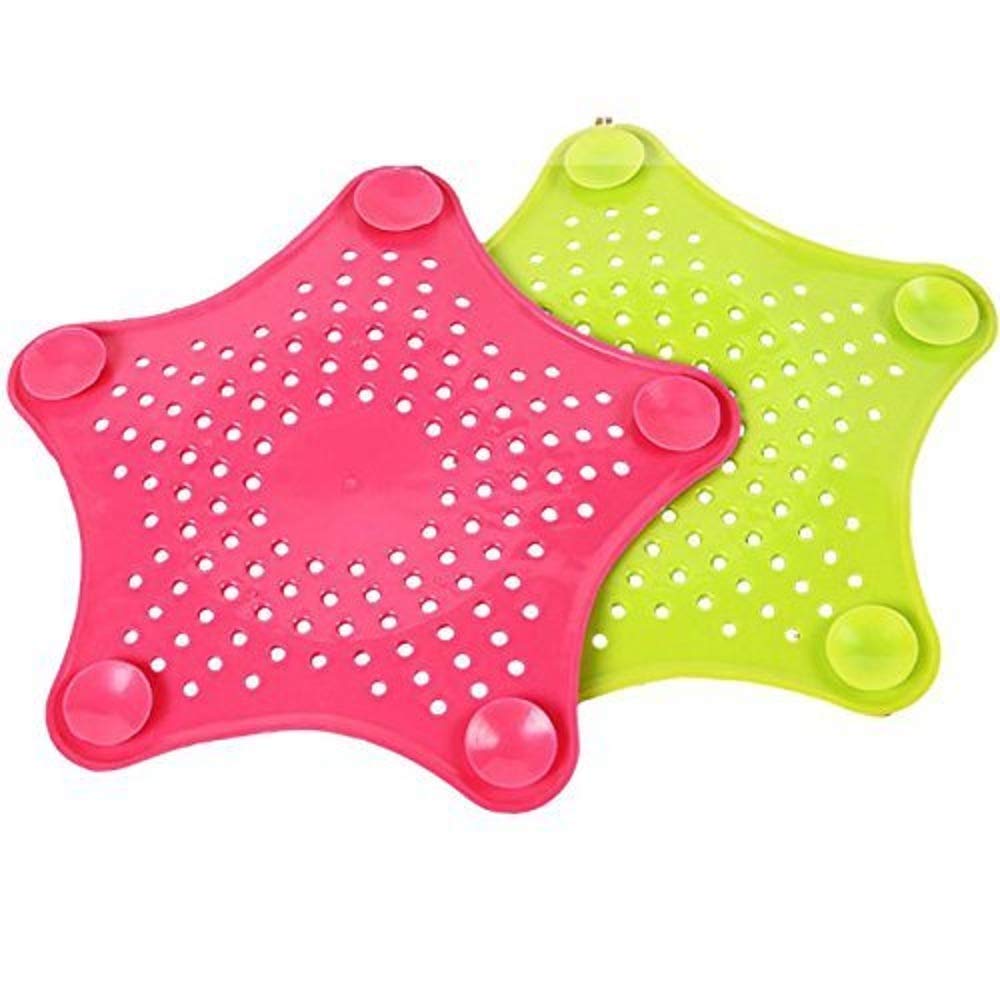 Sevia 2pcs Star Design Silicone Kitchen Sink Filter Bathroom Hair Catcher Waste Stopper Anti Clogging, Colander Heat Resistant bio Friendly (Multi Color) Set of 2 (B07P35P2SX) Amazon Price History, Amazon Price Tracker