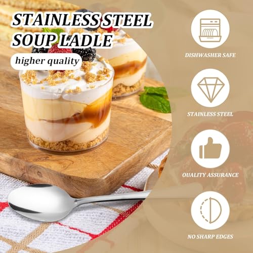 Image of 96 PCS Dinner Spoons Set - Windsor Stainless Steel Dinner Spoon 7.1 Inch with Dishwasher Safe Dessert Spoons, Metal Dessert Spoon, Silverware for Home, Kitchen or Restaurant