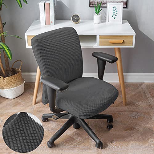 Fenteer Stretch Office Covers Seat Cover Slipcover Desk Seat Cushion Protectors for Computer Dark Grey, Adjustable (38-52cm) - Image 2