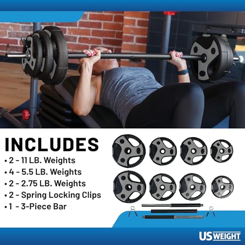 US Weight Weight Set for Home Gym - Barbell, Curl Bar or Multi-Use Options - Various Weight Options3